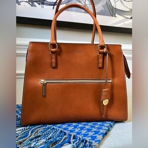 DOONEY & BOURKE Saddle Brown Alto Silvia Vacchetta Leather with Gold Hardware